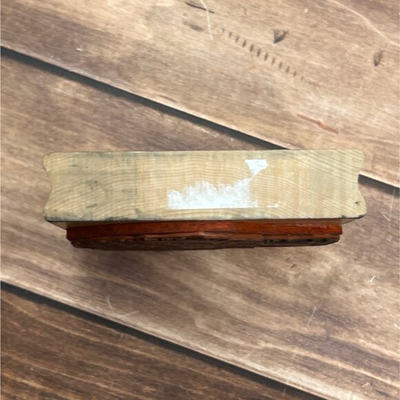 VERY HTF VINTAGE PRAIRIE RUBBER STAMPS WOOD MOUNTED BASKET OF POINSETTIA'S - Picture 5 of 7